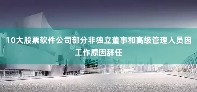 10大股票软件公司部分非独立董事和高级管理人员因工作原因辞任
